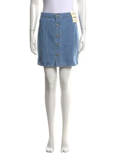 Pre-owned L'agence Braided Accents Mini Skirt W/ Tags In Blue