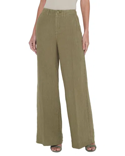 L'agence Brie High-rise Linen Wide Leg Jean In Green