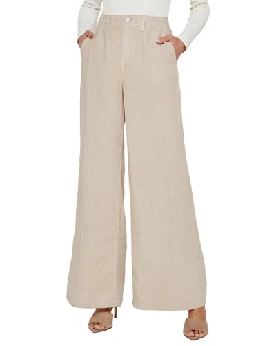 L'agence Brie High-rise Linen Wide Leg Jean In Neutral