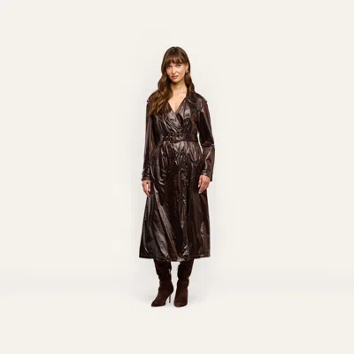 L'agence Brinley Nylon Trench Coat In Dark Espresso