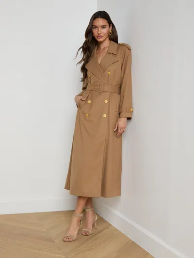 L'agence Brinley Oversized Trench Coat In Brown