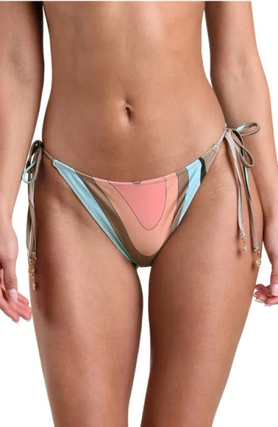 L'agence Britt Abstract Swirl Bikini Bottoms In Pink