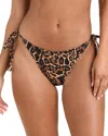 L'agence Britt Patch Leopard Tie Side Bikini Bottom In Brown