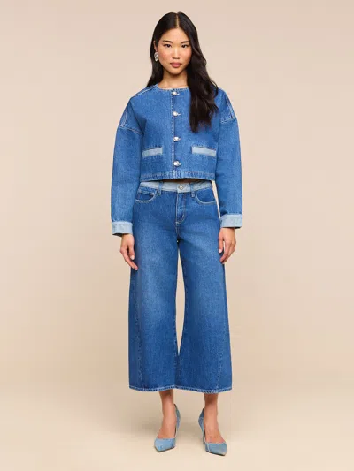 L'agence Bronte Cropped Wide-leg Jean In Blue