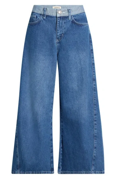 L'agence Bronte High Waist Crop Wide Leg Jeans In Blue