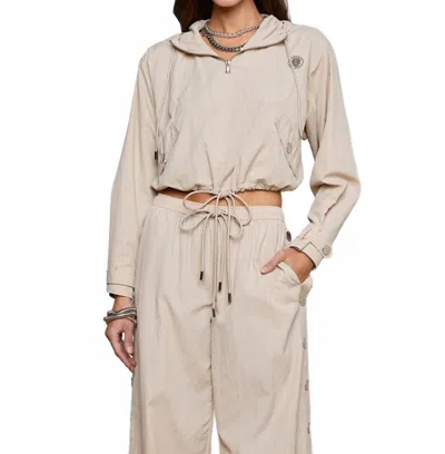 L'agence Bronwyn Crop Windbreaker In Cement In Neutral