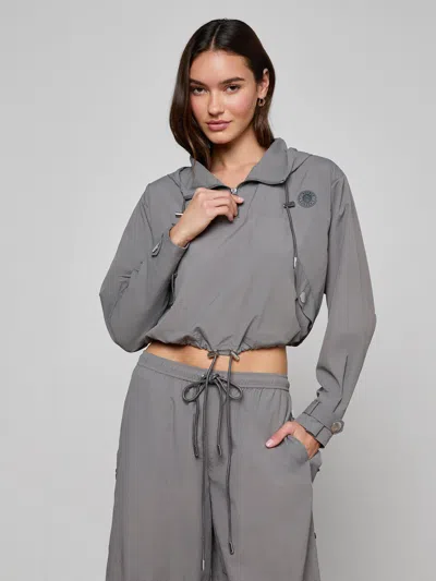 L'agence Bronwyn Cropped Windbreaker In Gray