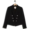 L'agence Brooke Texture Double Breasted Crop Blazer In Multi