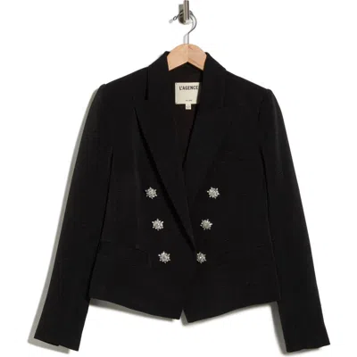 L'AGENCE L'AGENCE BROOKE TEXTURE DOUBLE BREASTED CROP BLAZER