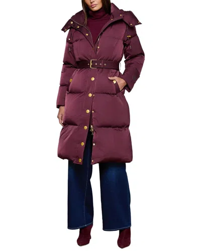 L'agence Bryson Snap Maxi Puffer Coat In Red