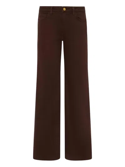L'agence Buttoned Jeans In Brown