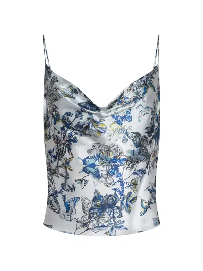 L'agence Calista Butterfly-print Camisole In Gray