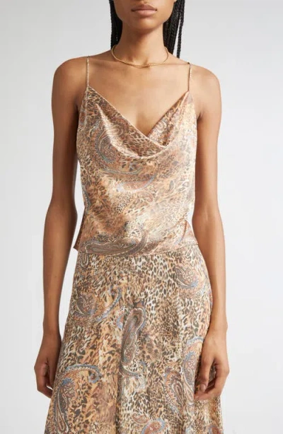 L'agence Calista Cowl Neck Cami In Brown