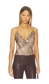 L'agence Calista Cowl Neck Cami Top In Brown