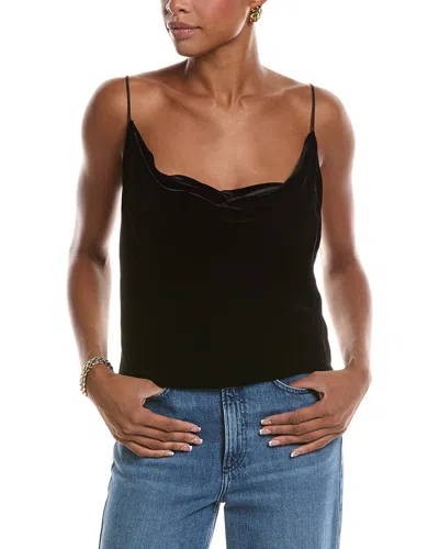 L'agence Calista Cowl Neck Silk-blend Cami In Black