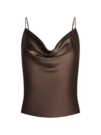 L'agence Calista Cowl-neck Top In Brown