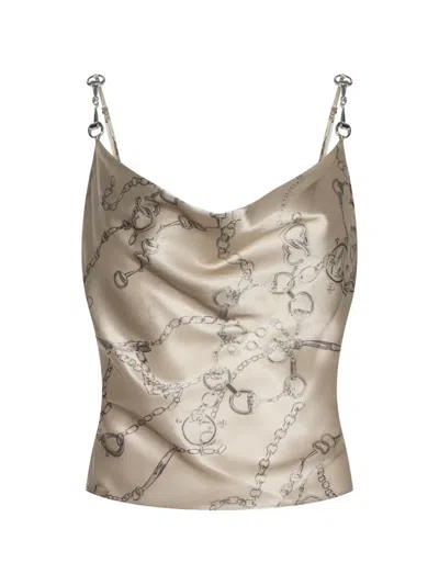 L'agence Calista Horsebit-print Top In Multi