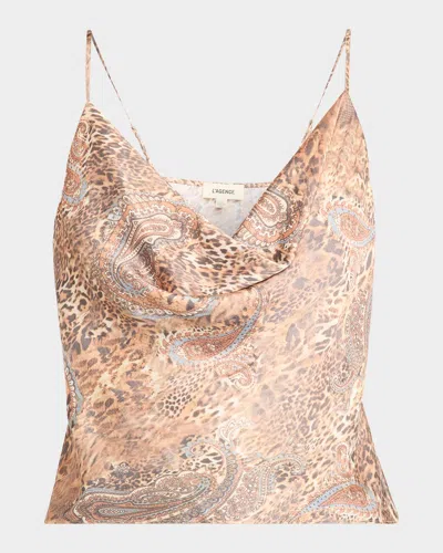 L'AGENCE CALISTA SATIN COWL-NECK CAMISOLE