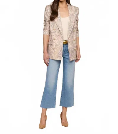 L'agence Cambri Oversized Blazer In Tan Valencia Leopard In Neutral