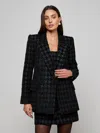L'agence Cambrie Oversized Houndstooth Blazer In Black