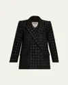 L'agence Cambrie Oversized Houndstooth Blazer In Black