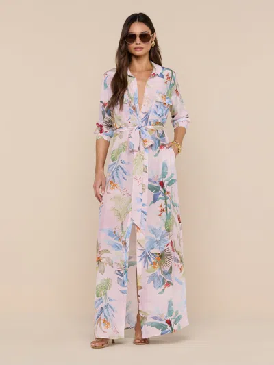 L'agence Cameron Silk Shirt Dress In Multi