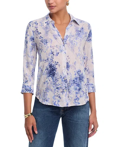 L'agence Camille 3/4 Sleeve Blouse In Blue