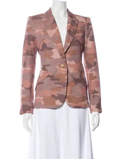 Pre-owned L'agence Camouflage Print Blazer In Brown