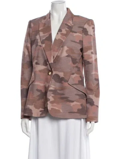 Pre-owned L'agence Camouflage Print Blazer W/ Tags In Brown
