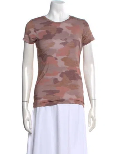 Pre-owned L'agence Camouflage Print Crew Neck T-shirt In Multi