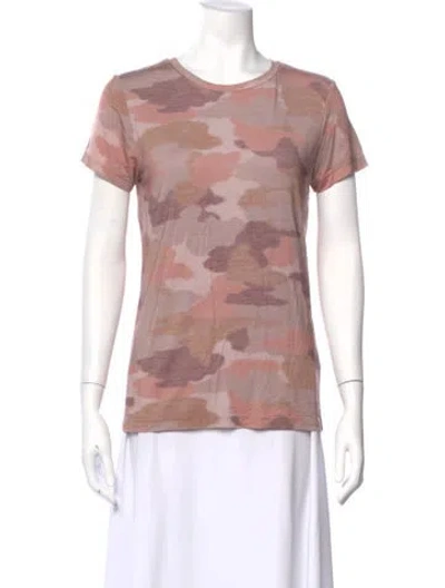 Pre-owned L'agence Camouflage Print Crew Neck T-shirt W/ Tags In Neutral