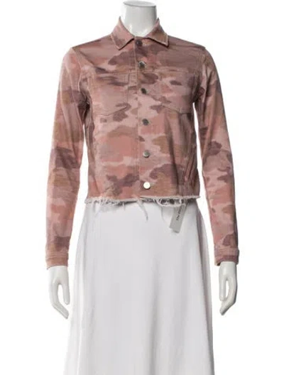 Pre-owned L'agence Camouflage Print Denim Jacket In Pink