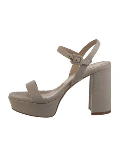 Pre-owned L'agence Canvas Sandals In Neutrals