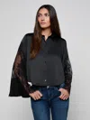 L'agence Capri Lace Sleeve Blouse In Blue