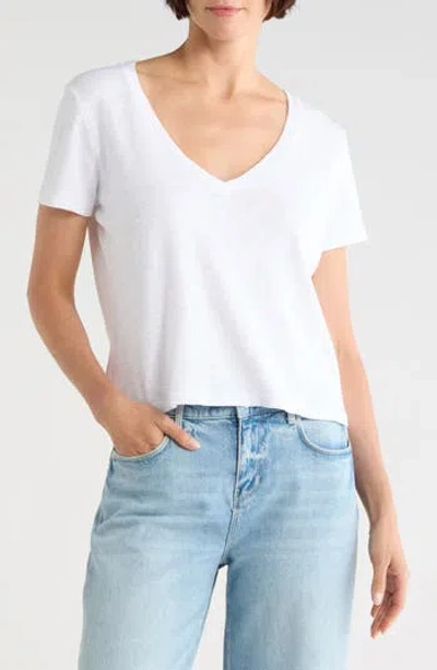 L'agence Carly Crop T-shirt In White