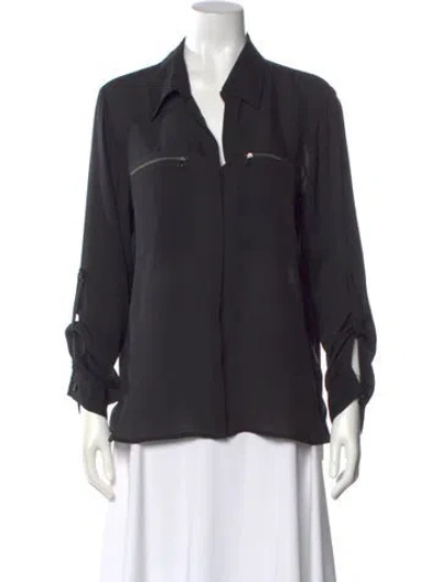 Pre-owned L'agence Cashmere Long Sleeve Blouse In Black