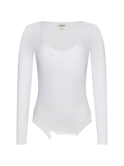 L'agence Cassandra Gathered Bodysuit In White