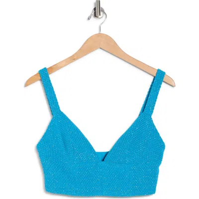L'agence Castalia Cotton Blend Crop Top In Blue