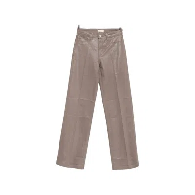 L'agence Cçayton Coated Wide-leg Jeans In Brown