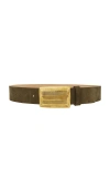 L'agence Cebo Grooved Rectangular Belt In Olive