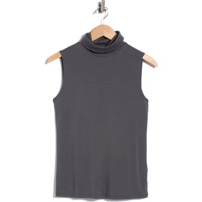 L'agence Ceci Sleeveless Turtleneck Shell In Gray