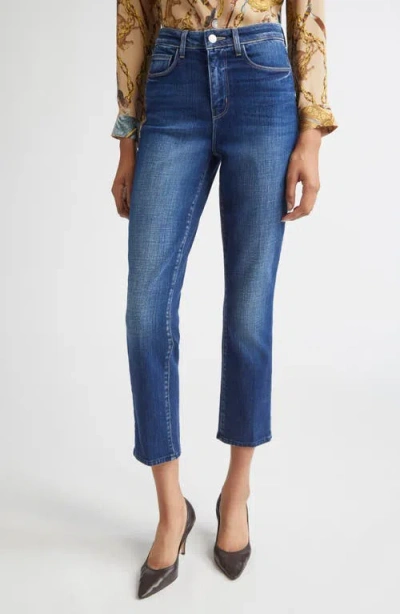 L'agence Celestia Slim Fit Crop Jeans In Blue