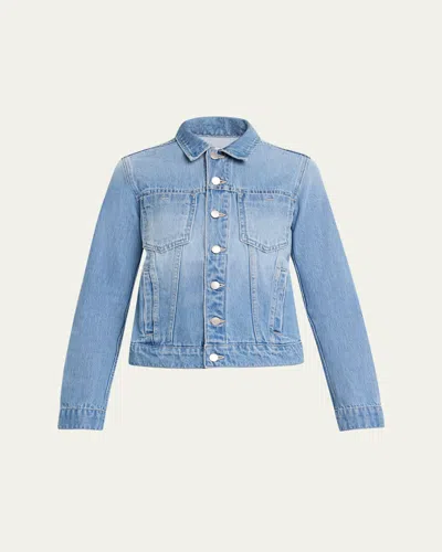 L'agence Celina Femme Denim Jacket In Purple