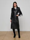 L'agence Celina Fringed Leather Trench In Black