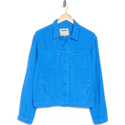 L'agence Celine Slim Linen Jacket In Palace Blu