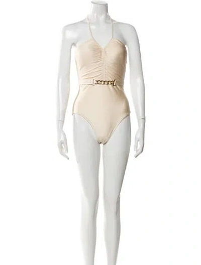 Pre-owned L'agence Chain-link Accents One-piece W/ Tags In Neutral