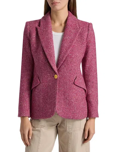 L'agence Chamberlain Blazer In Pink Multi Herringbone