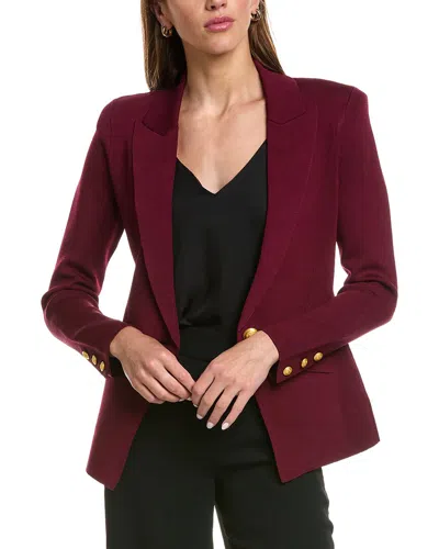 L'agence Chamberlain Knit Blazer In Burgundy