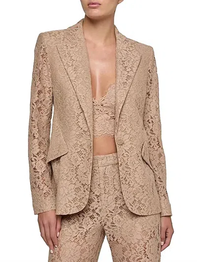 L'agence Chamberlain Lace Blazer In Cappuccino In Brown