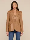 L'agence Chamberlain Leather Blazer In Brown